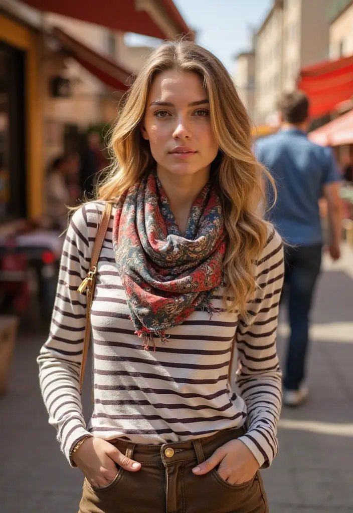 29 Stylish Brown Jeans Outfit For Every Occasion - 23. Mix and Match Patterns