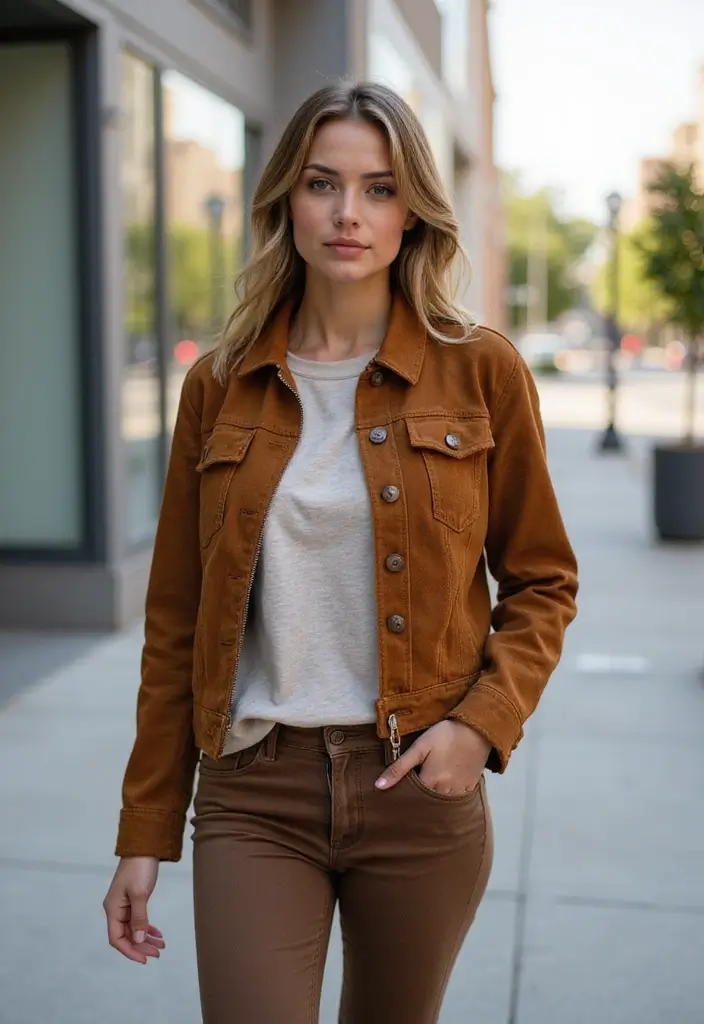29 Stylish Brown Jeans Outfit For Every Occasion - 25. Mixing Textures