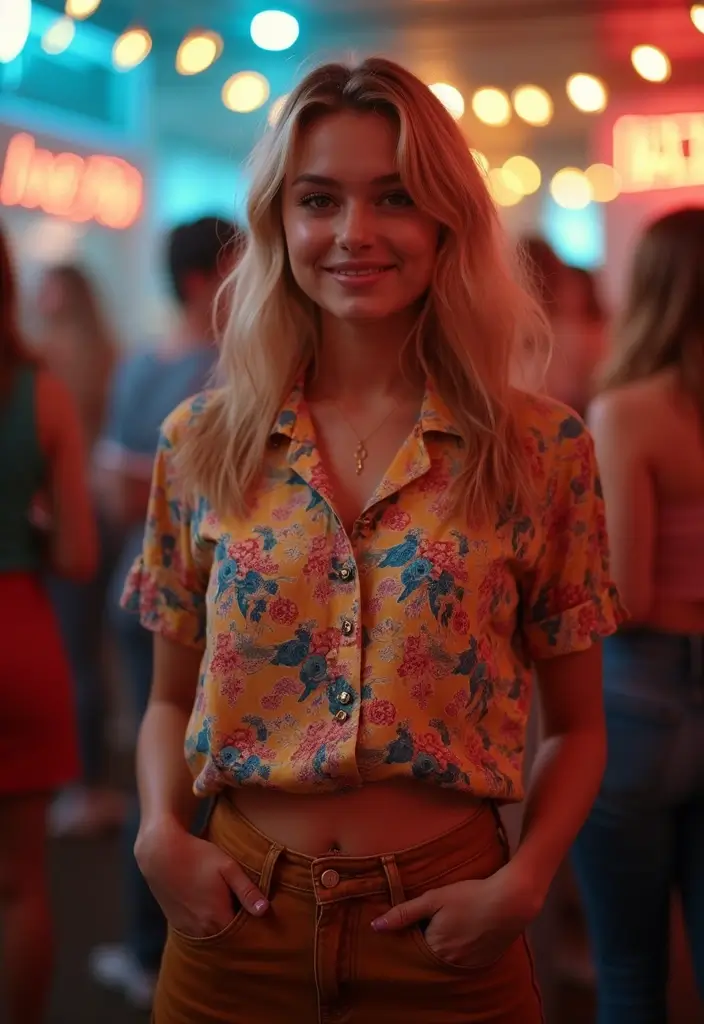 29 Stylish Brown Jeans Outfit For Every Occasion - 28. Retro Throwback