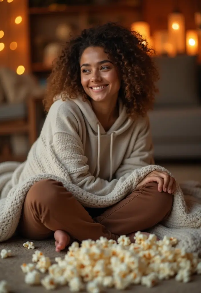 29 Stylish Brown Jeans Outfit For Every Occasion - 5. Movie Night at Home