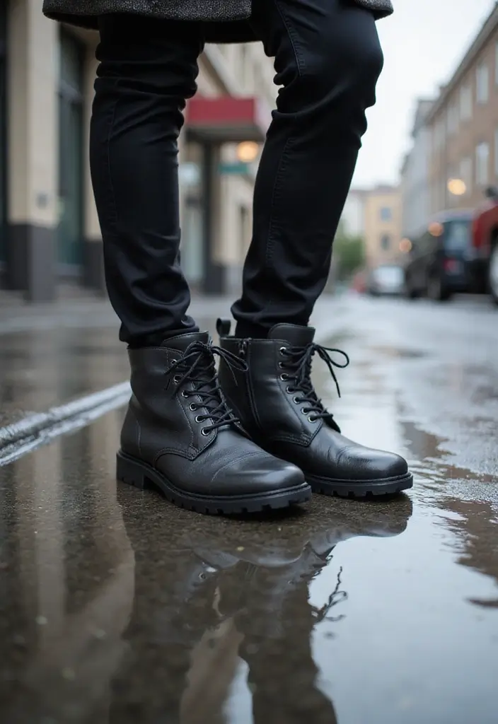 29 Trendy Rainy Day Outfit To Refresh Your Closet - 11. Stylish Waterproof Footwear