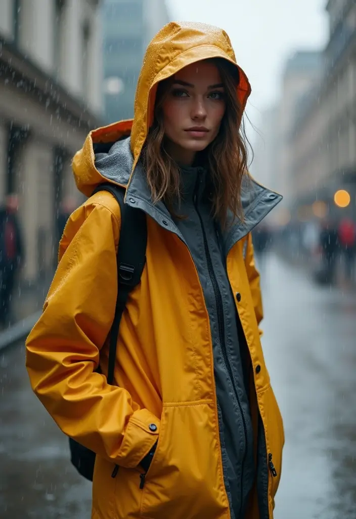 29 Trendy Rainy Day Outfit To Refresh Your Closet - 29. Fashion-Forward Rain Gear