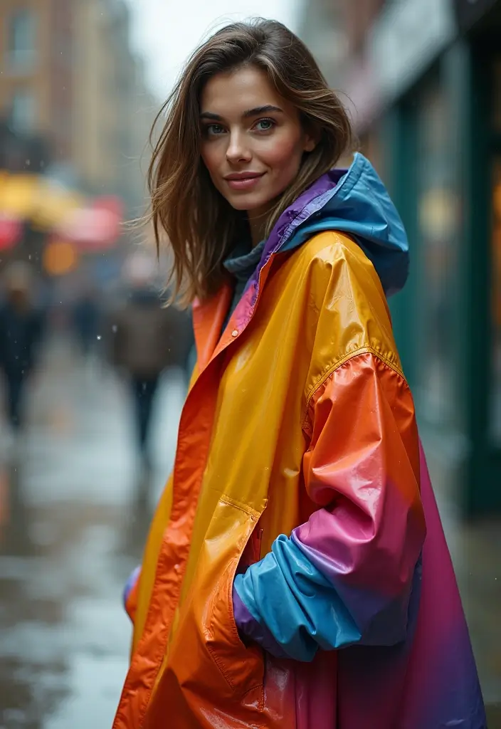 29 Trendy Rainy Day Outfit To Refresh Your Closet - 6. Vibrant Rain Capes
