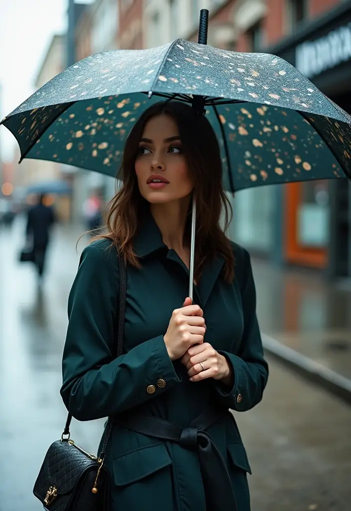 29 Trendy Rainy Day Outfit To Refresh Your Closet - 9. Unique Umbrella Prints