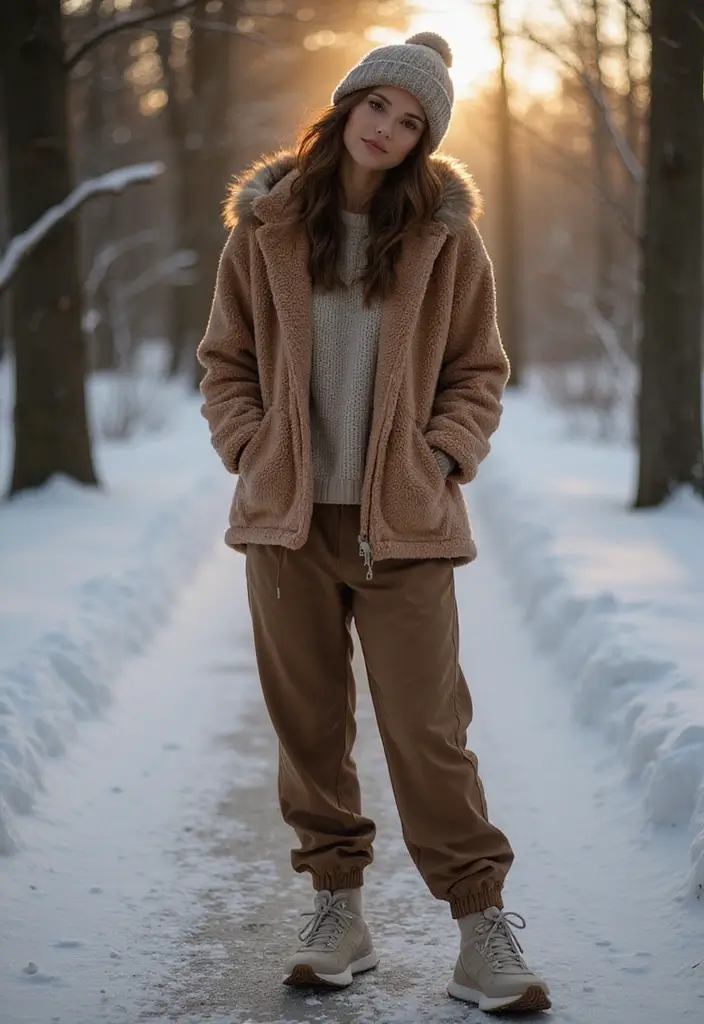 29 Trendy Zara Jacket Outfit To Refresh Your Closet - 24. Fleece Jacket with Layered Tops