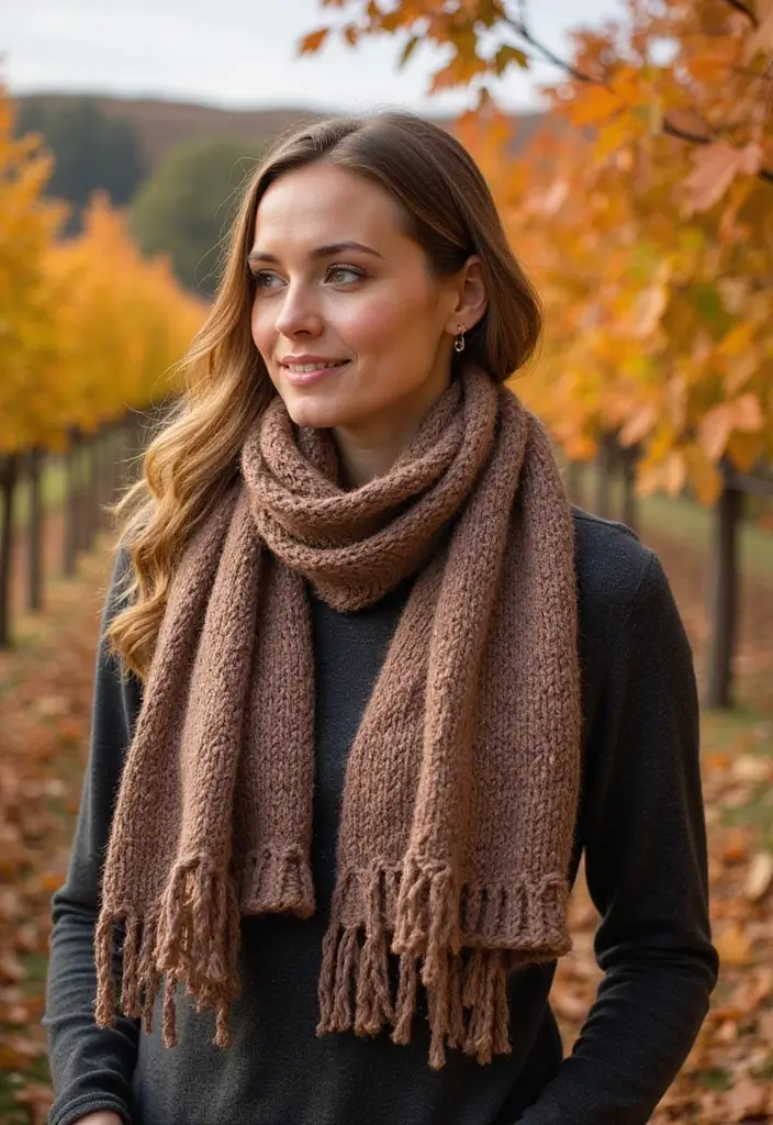 29 Winery Outfit Fall Looks That Will Upgrade Your Wardrobe - 13. Knit Scarves