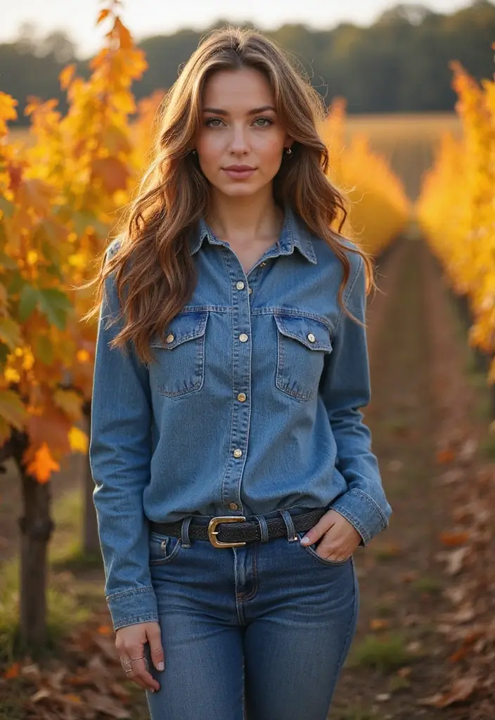 29 Winery Outfit Fall Looks That Will Upgrade Your Wardrobe - 17. Denim Layers
