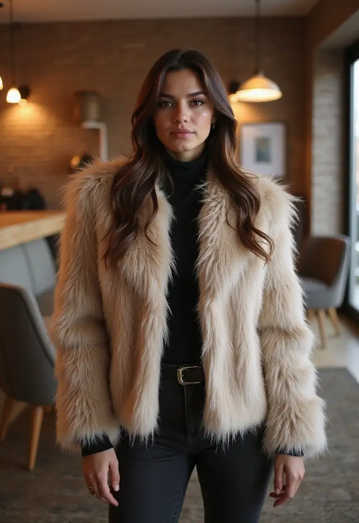 30 Bad Taste Outfit Looks That Will Upgrade Your Wardrobe - 24. The Fluffy Faux Fur Craze
