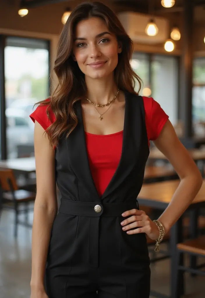 30 Fresh Outfit Con Top Rojo Ideas You Need To Try - 8. Trendy with a Jumpsuit