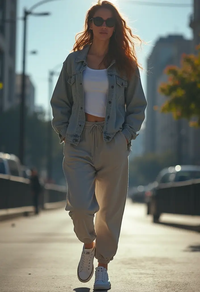 30 Outfit With Converse Inspirations For Real Life - 13. Sporty Chic with Joggers