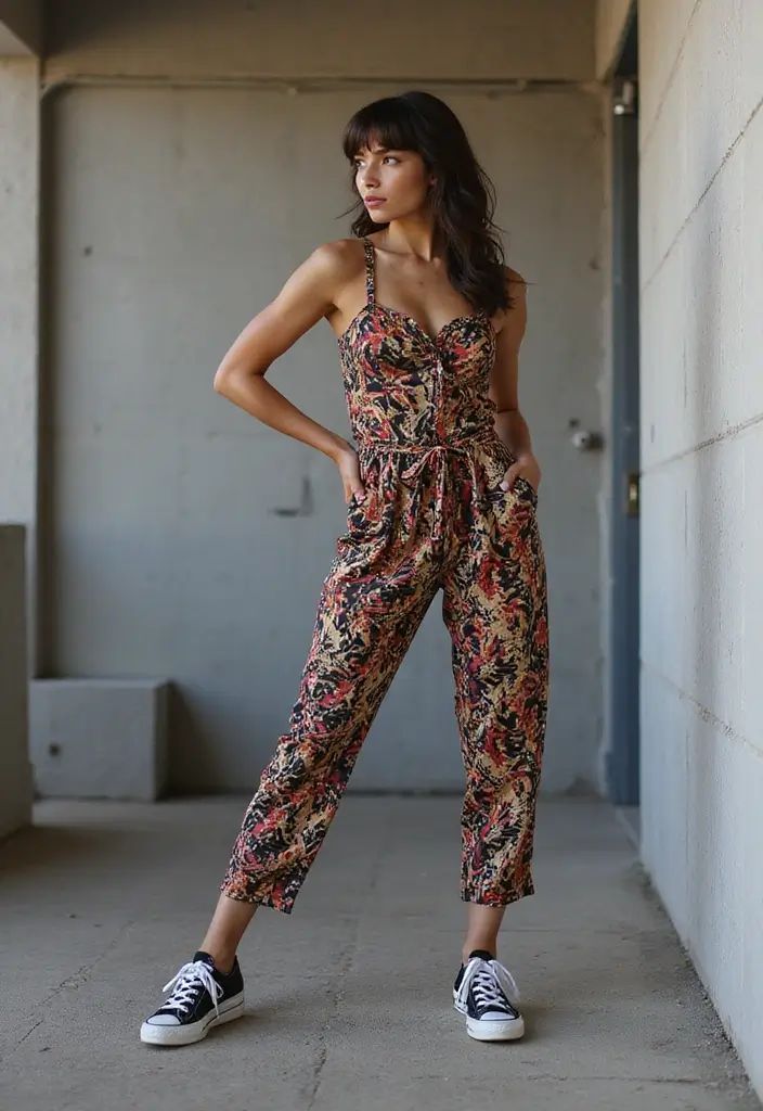 30 Outfit With Converse Inspirations For Real Life - 6. The Jumpsuit Trend