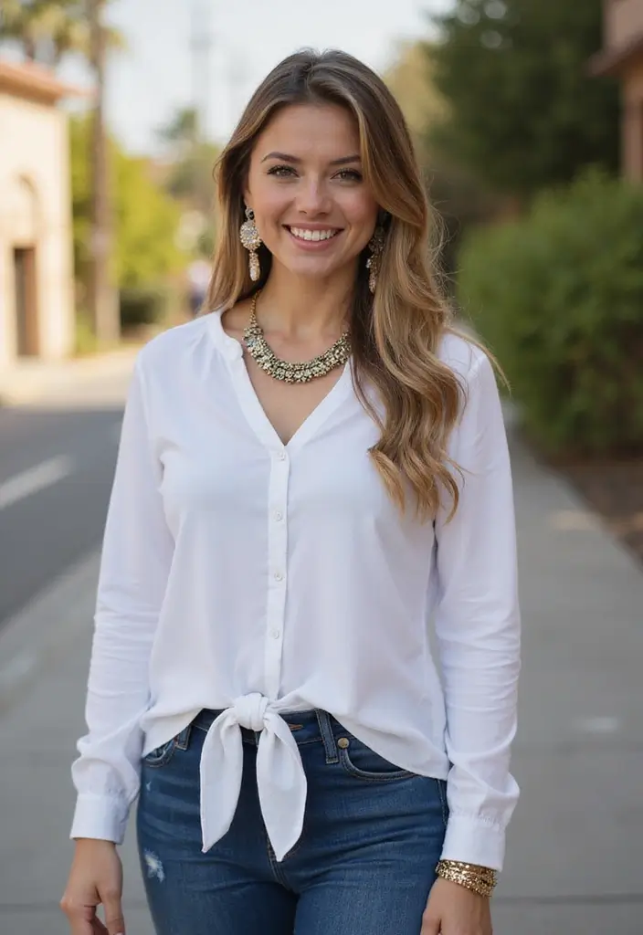 30 Trendy Middle School Outfits To Refresh Your Closet - 21. Statement Accessories with Simple Outfits