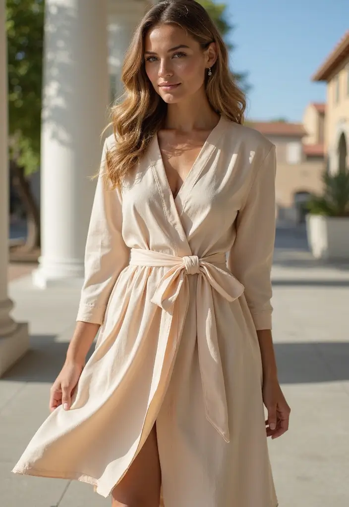 30 Trendy Middle School Outfits To Refresh Your Closet - 27. Casual Chic with a Wrap Dress