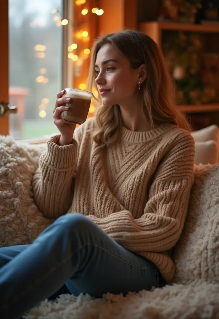 30 Trendy Straight Leg Jeans Outfit To Refresh Your Closet - 7. Oversized Sweater & Booties