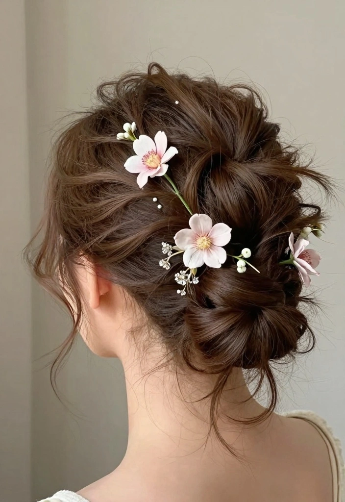 15 Short Hair Updo Ideas: Elegant Easy Style - 1. Effortless Messy Bun 1