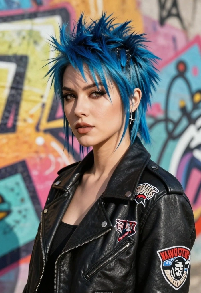 15 Short Wolfcut Hair Ideas Trend Forward Edge - 1. Electric Blue Spike 1