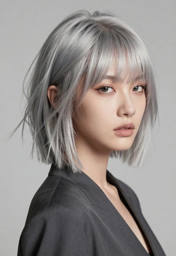 15 Short Wolfcut Hair Ideas Trend Forward Edge - 4. Frosted Silver Layers 1
