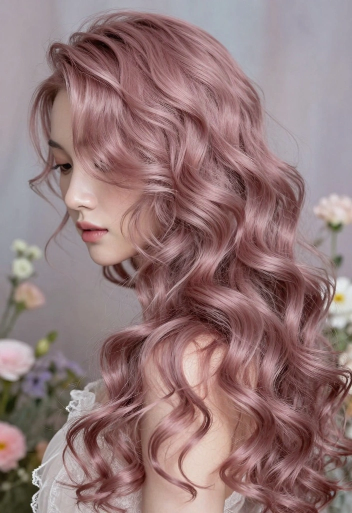 15 Soft Autumn Hair Color Ideas Gentle Earthy Palette - 6. Dusty Rose Curls 1