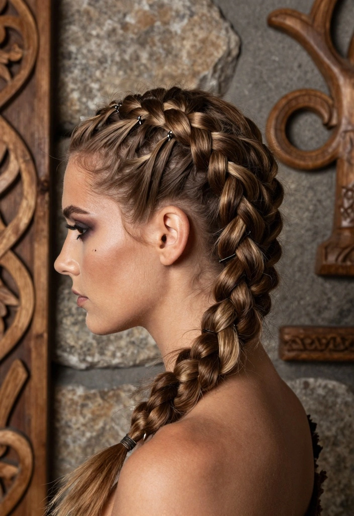 15 Viking Hairstyles Ideas: Braided Fierce Looks - 1. The Classic Viking Braid 1