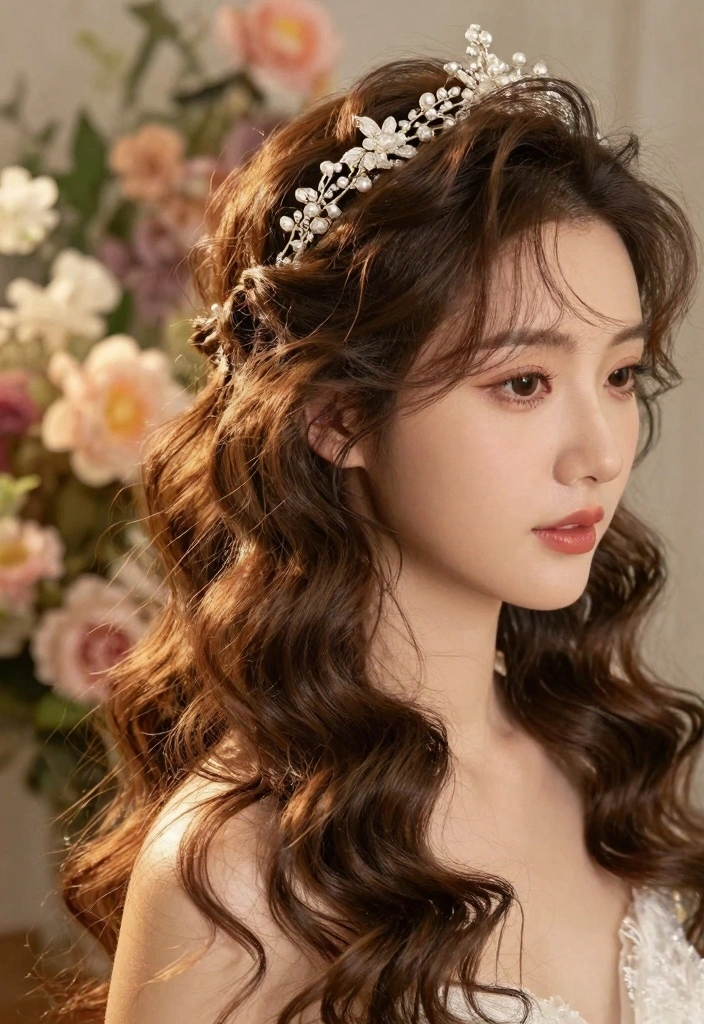 15 Wedding Guest Hairstyles for Short Hair Ideas Polished Chic - 15. Romantic Loose Waves with a Headpiece 1