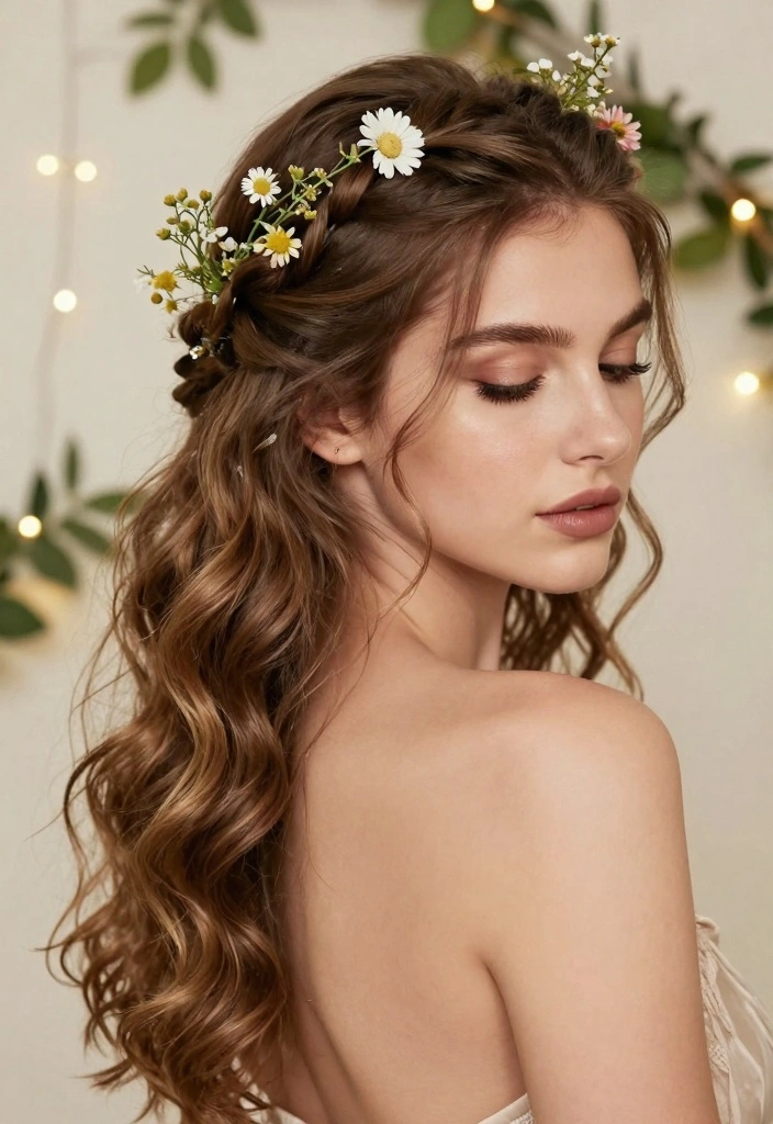 15 Wedding Guest Hairstyles for Short Hair Ideas Polished Chic - 3. Half-Up Braided Crown 1