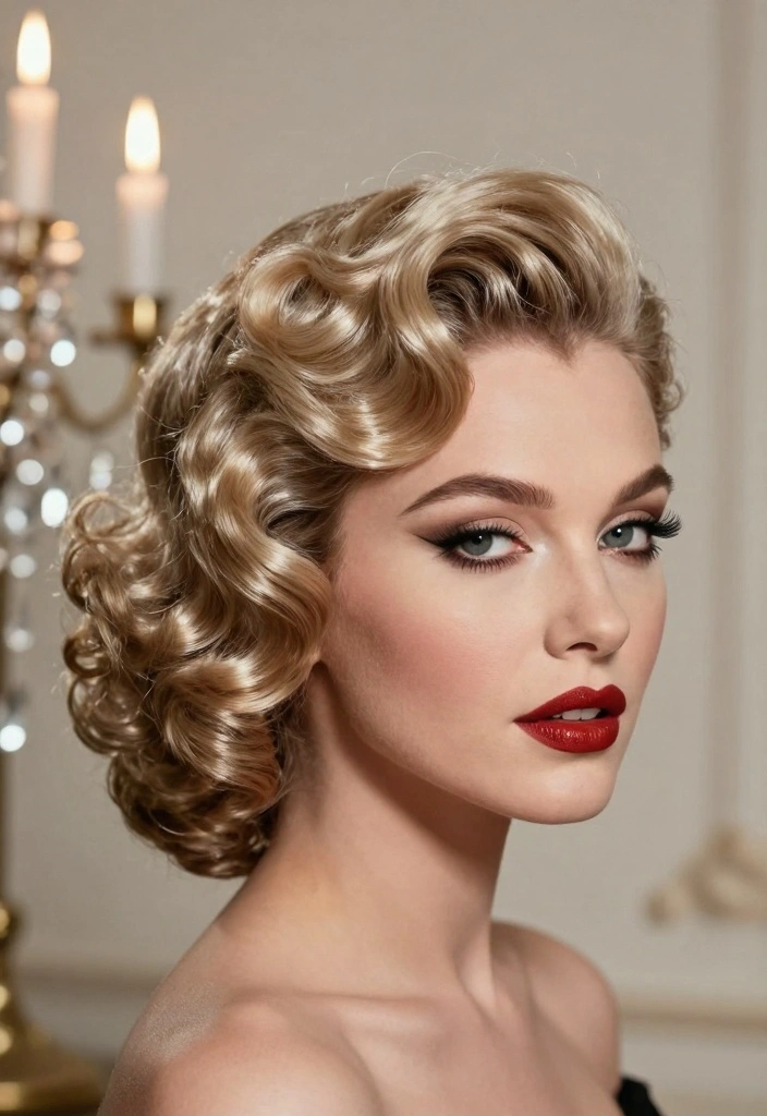15 Wedding Guest Hairstyles for Short Hair Ideas Polished Chic - 6. Vintage Finger Waves 1