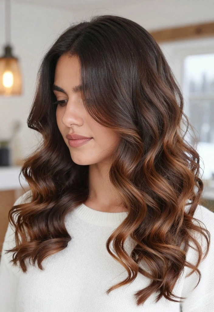 15 Winter Brown Hair Ideas: Deep Cozy Shades - 15. Dark Chocolate Ombre 1