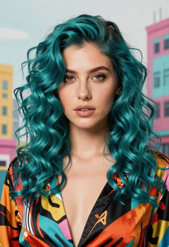 15 Winter Hair Color Ideas: Cool Weather Trends - 12. Vibrant Teal 1
