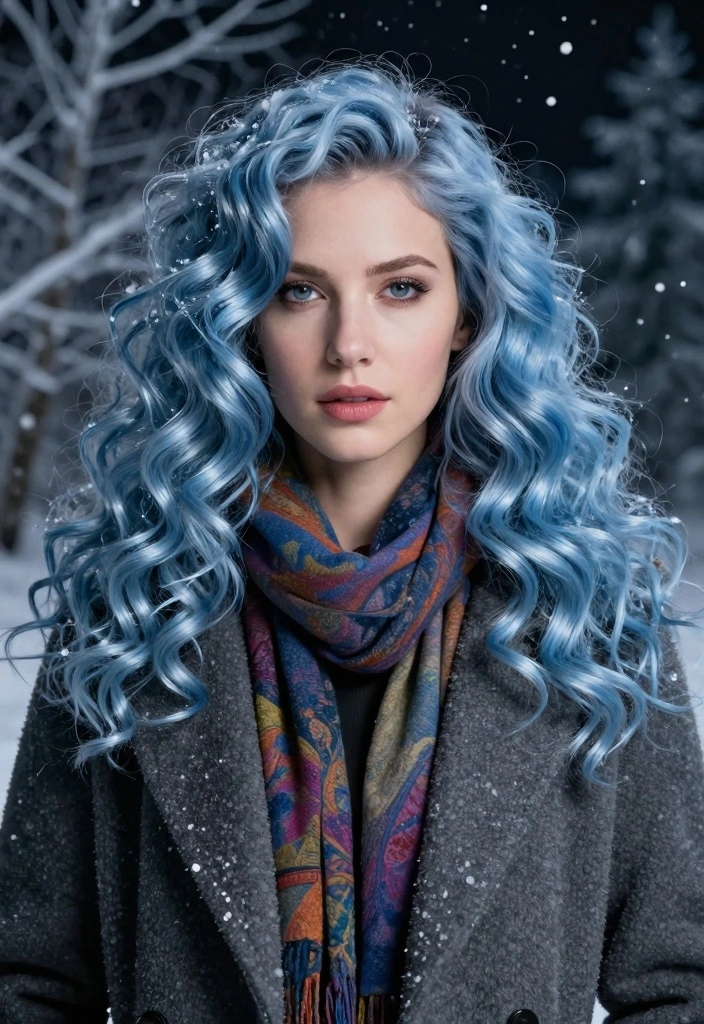 15 Winter Hair Color Ideas: Cool Weather Trends - 2. Icy Blue 1