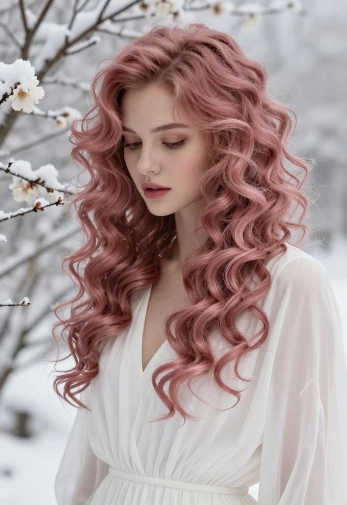 15 Winter Hair Color Ideas: Cool Weather Trends - 3. Dusty Rose 1
