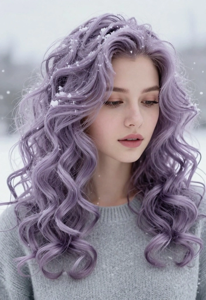 15 Winter Hair Color Ideas: Cool Weather Trends - 5. Frosted Lavender 1