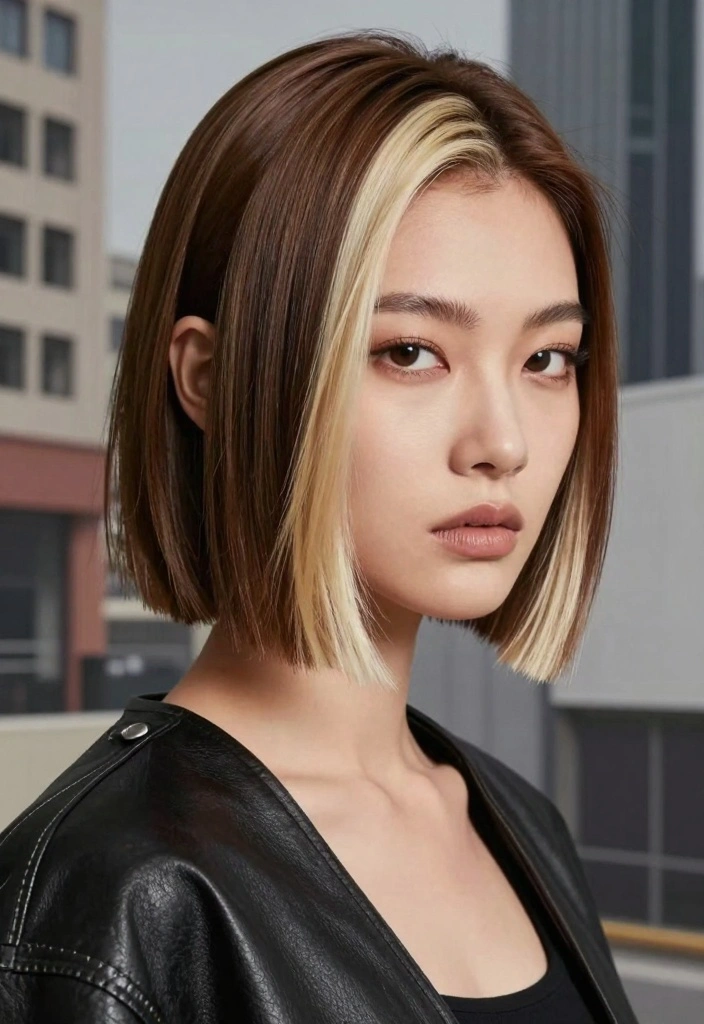 16 Chic Short Brown Hair with Highlights Ideas for Busy Moms - 10. Icy Blonde Tips 1