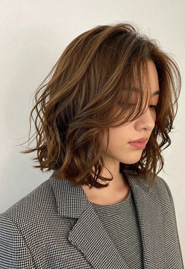 16 Chic Short Brown Hair with Highlights Ideas for Busy Moms - 14. Soft Bronze Highlights 1