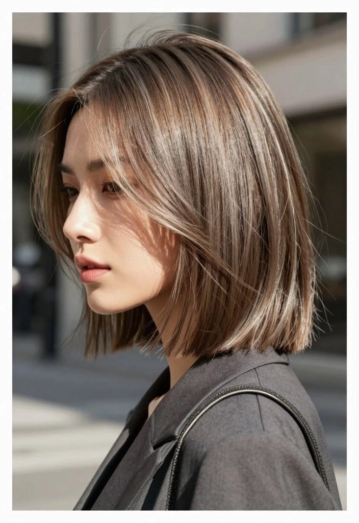 16 Chic Short Brown Hair with Highlights Ideas for Busy Moms - 2. Ash Blonde Highlights 1