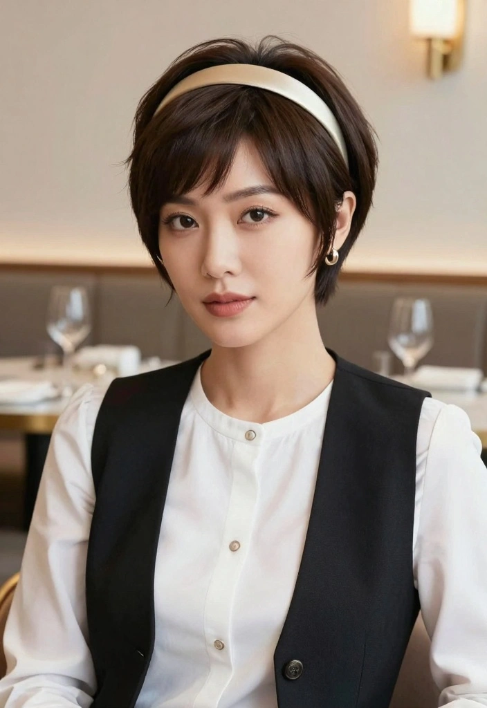 16 Short Hair Pixie Cuts Ideas: Bold Chic Looks for Women Over 40 - 16. Chic Pixie with Accessories 1