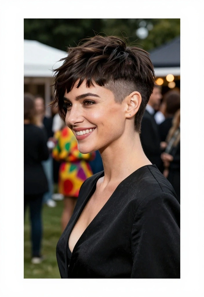 16 Short Hair Pixie Cuts Ideas: Bold Chic Looks for Women Over 40 - 6. Pixie with Shaved Nape 1