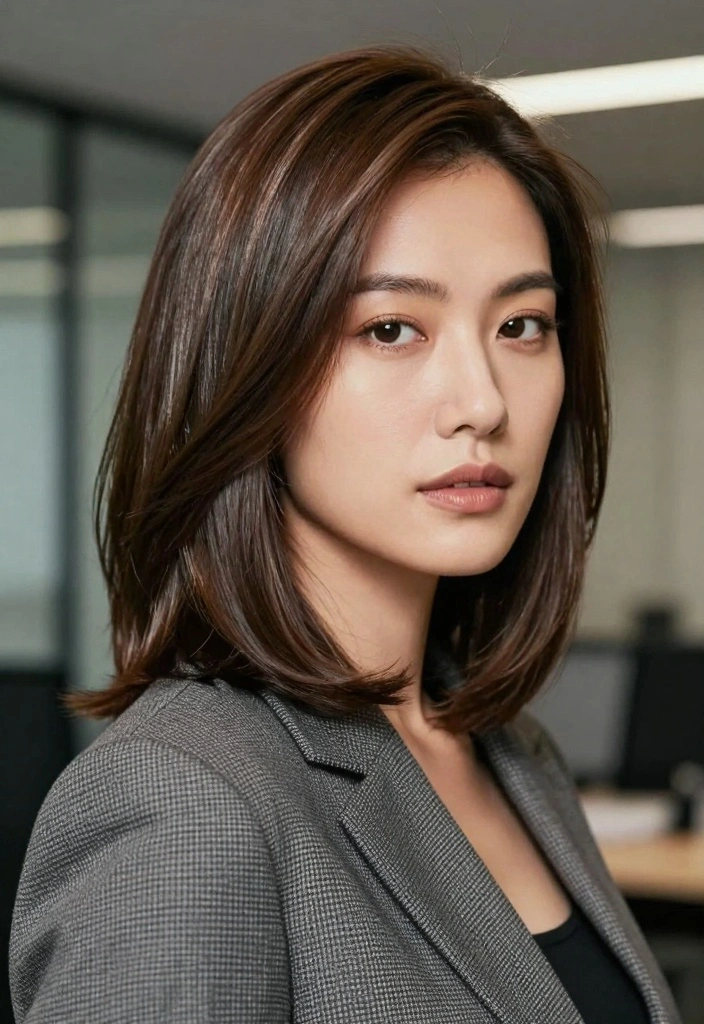 16 Short Hair With Layers Ideas for Texture and Movement - 14. Sleek Layered Cut 1