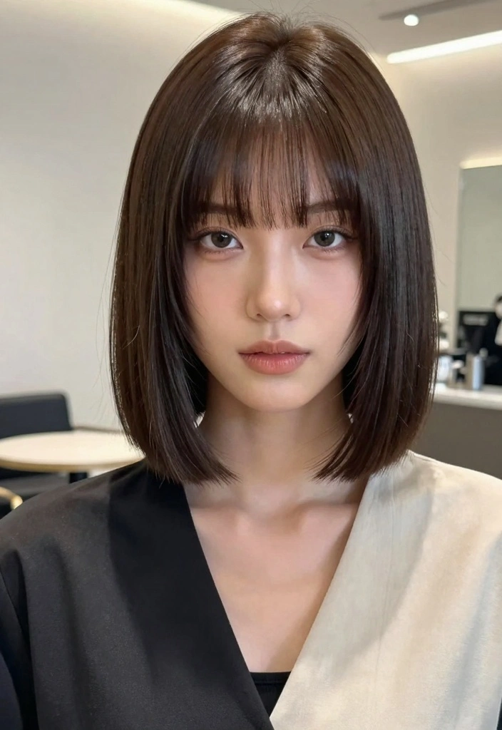 16 Short Hair With Layers Ideas for Texture and Movement - 5. Blunt Layered Bob 1