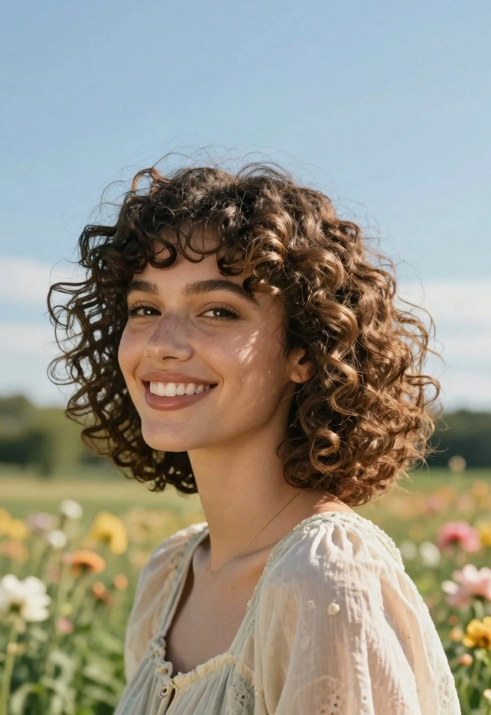 16 Short Hair With Layers Ideas for Texture and Movement - 8. Soft Curly Bob 1