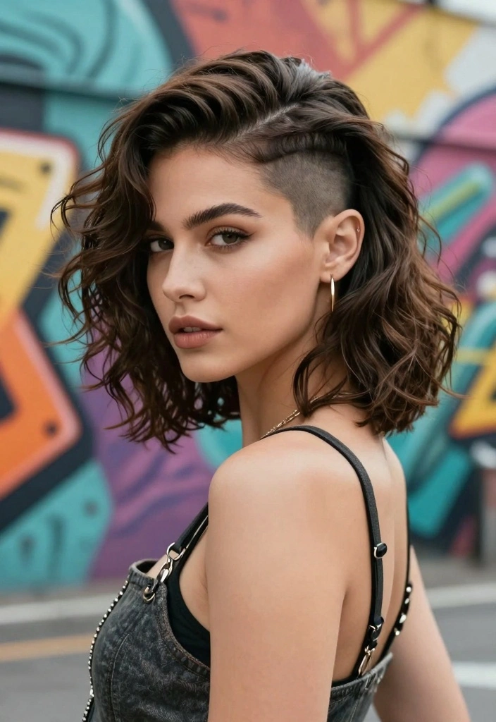 16 Short Wavy Hair Ideas: Soft Natural Texture for Busy Moms - 16. Bold Undercut Waves 1