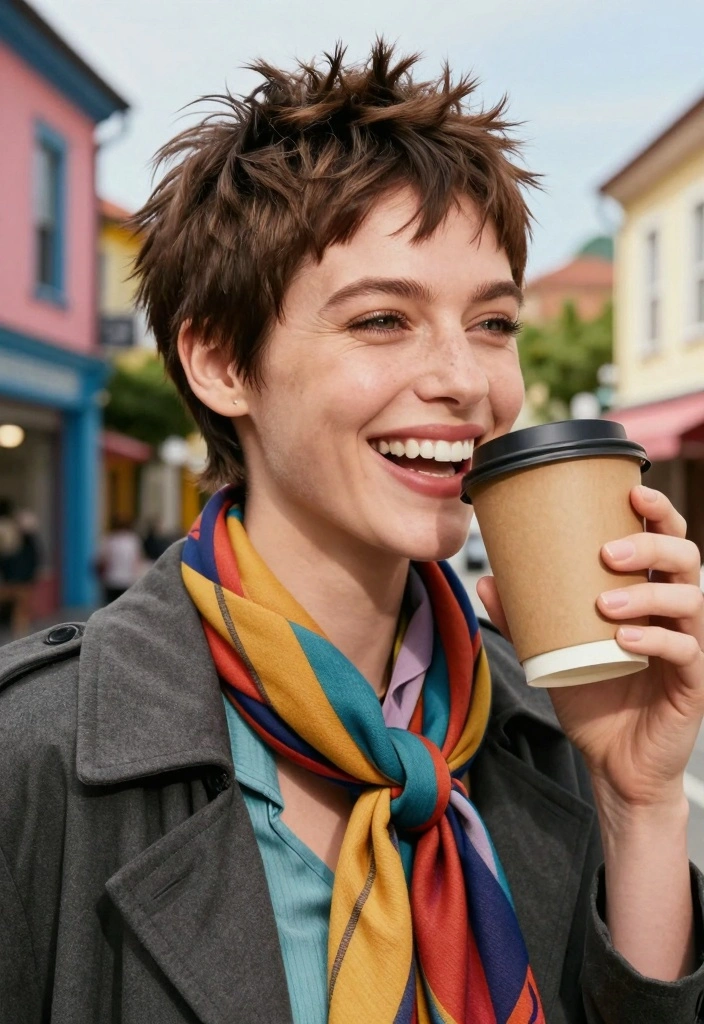 16 Short Wavy Hair Ideas: Soft Natural Texture for Busy Moms - 5. Playful Textured Pixie 1