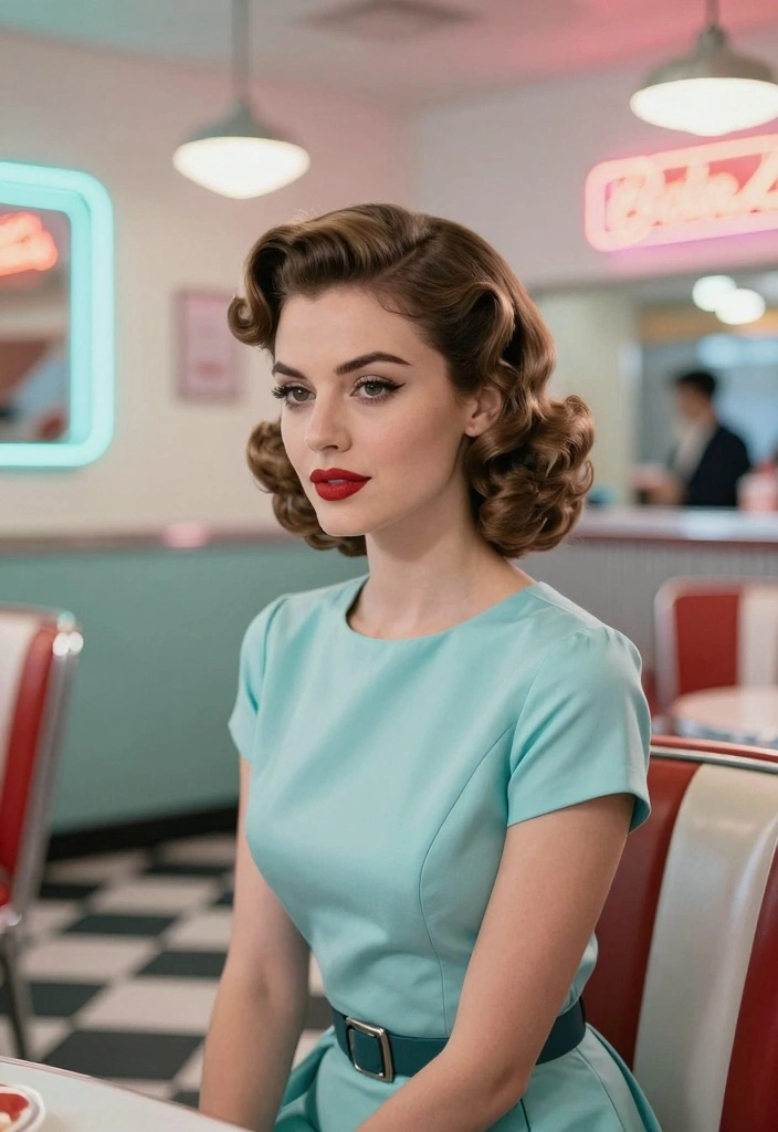 16 Short Wavy Hair Ideas: Soft Natural Texture for Busy Moms - 6. Retro-Inspired Waves 1