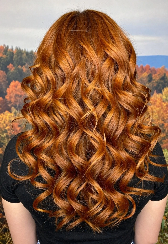 16 Soft Autumn Hair Ideas in Muted Warm Shades for Curly Textures - 16. Pumpkin Spice Vibes 1