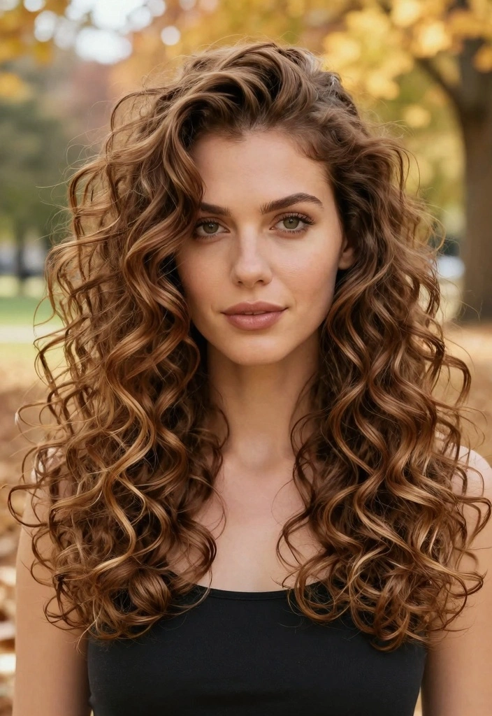 16 Soft Autumn Hair Ideas in Muted Warm Shades for Curly Textures - 5. Toasted Almond Tones 1