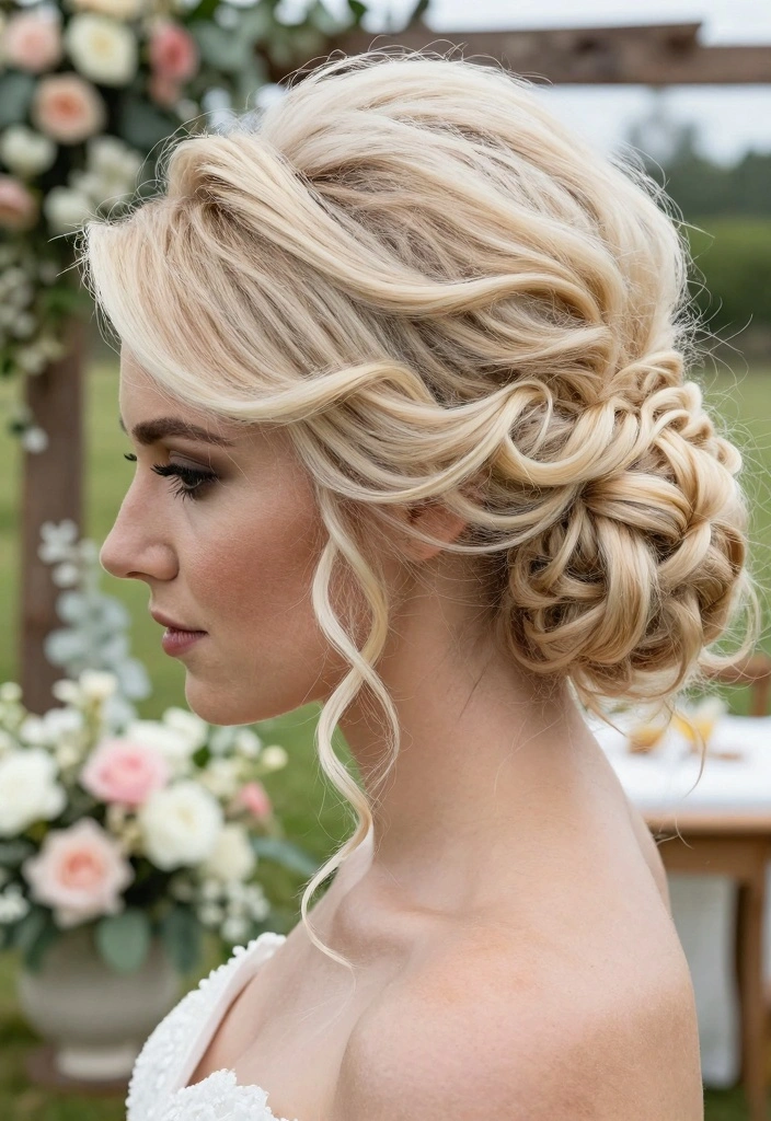 16 Vanilla Blonde Hair Ideas for a Creamy Soft Glow This Summer - 5. Effortless Updo with a Soft Glow 1