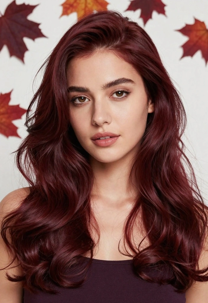 16 Warm Autumn Hair Color Ideas: Golden Cozy Shades - 13. Burgundy Bliss 1
