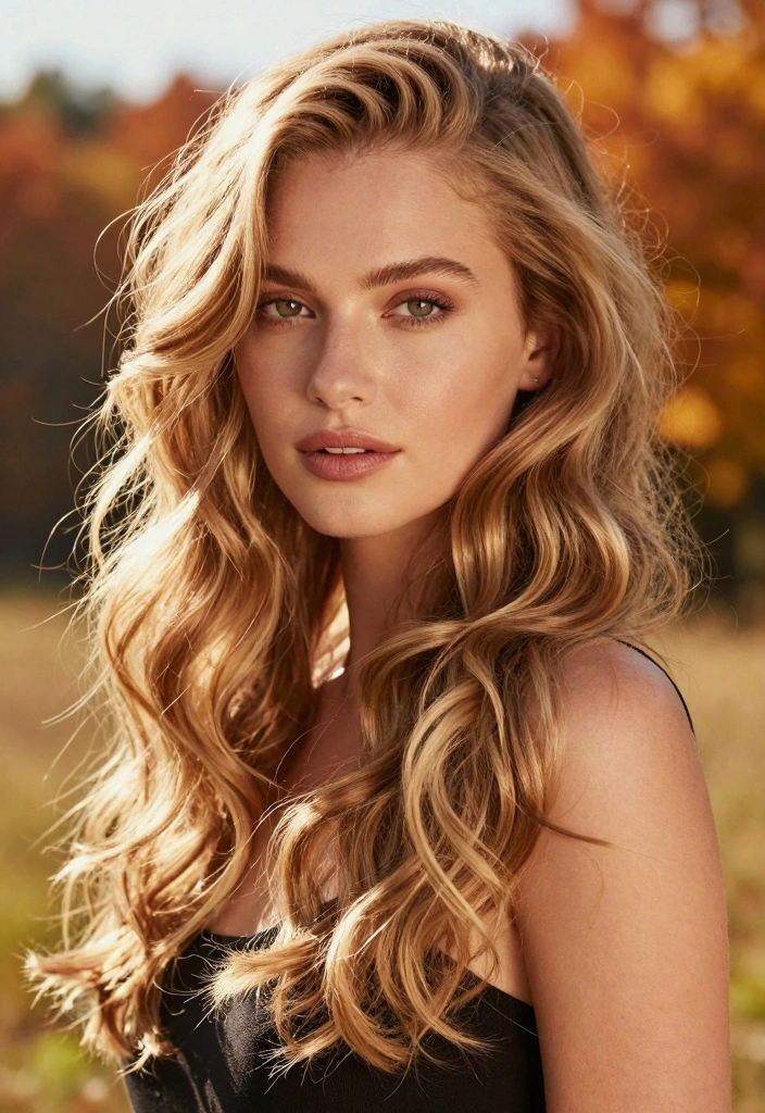 16 Warm Autumn Hair Color Ideas: Golden Cozy Shades - 16. Sunlit Gold 1