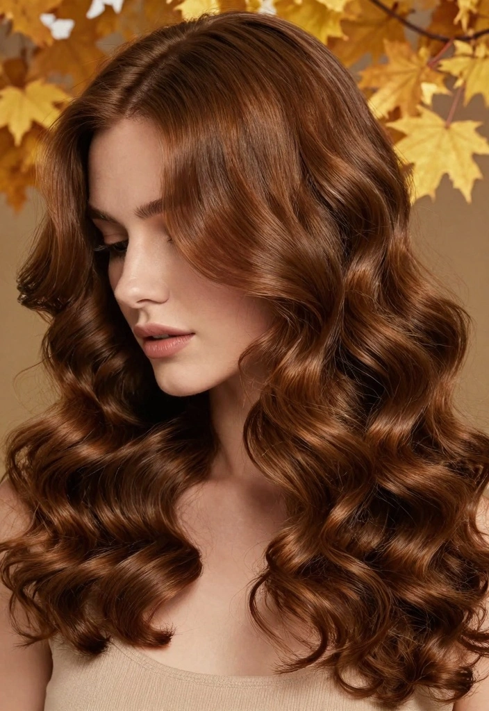 16 Warm Autumn Hair Color Ideas: Golden Cozy Shades - 3. Chestnut Delight 1