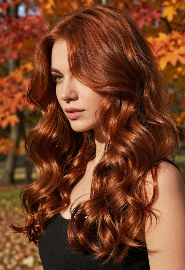 16 Warm Autumn Hair Color Ideas: Golden Cozy Shades - 5. Rustic Copper 1