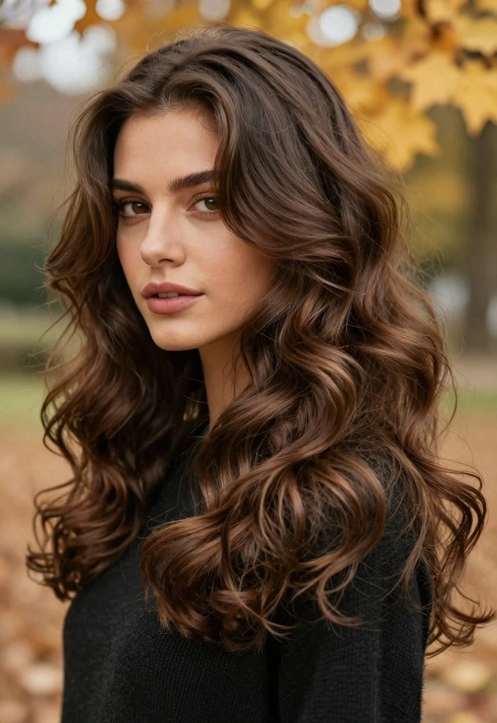 16 Warm Autumn Hair Color Ideas: Golden Cozy Shades - 6. Warm Brunette 1
